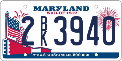 MD license plate 2BK3940