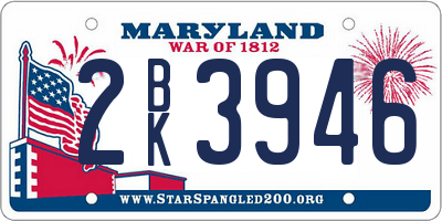 MD license plate 2BK3946