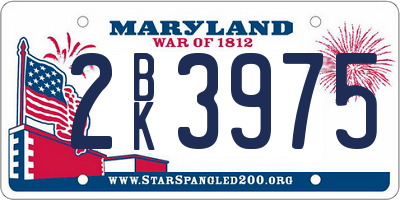 MD license plate 2BK3975