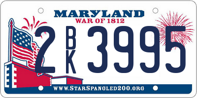 MD license plate 2BK3995
