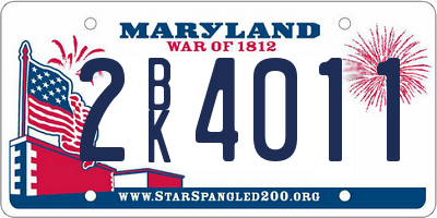 MD license plate 2BK4011