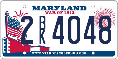 MD license plate 2BK4048