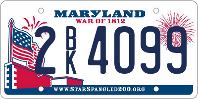 MD license plate 2BK4099