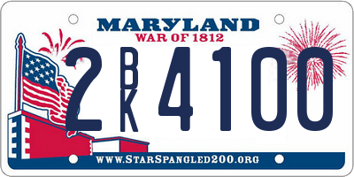 MD license plate 2BK4100