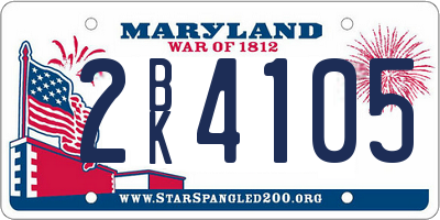 MD license plate 2BK4105