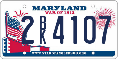 MD license plate 2BK4107