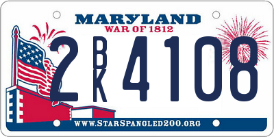 MD license plate 2BK4108