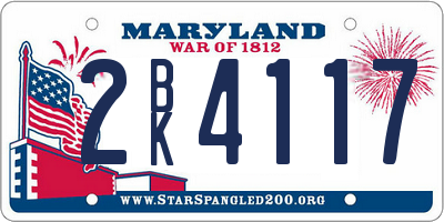 MD license plate 2BK4117