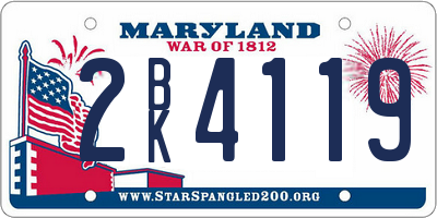 MD license plate 2BK4119