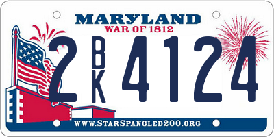 MD license plate 2BK4124