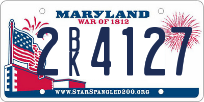 MD license plate 2BK4127