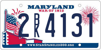MD license plate 2BK4131