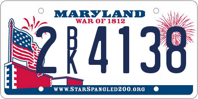 MD license plate 2BK4138