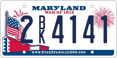 MD license plate 2BK4141