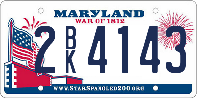 MD license plate 2BK4143