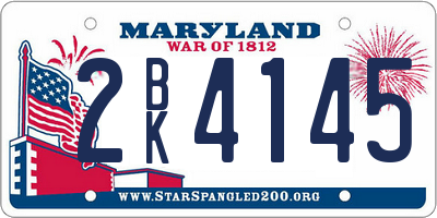 MD license plate 2BK4145