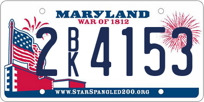 MD license plate 2BK4153