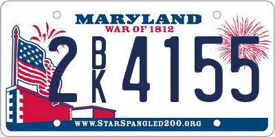 MD license plate 2BK4155