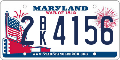 MD license plate 2BK4156