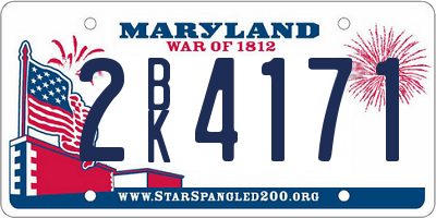 MD license plate 2BK4171