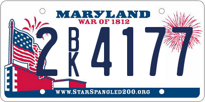 MD license plate 2BK4177
