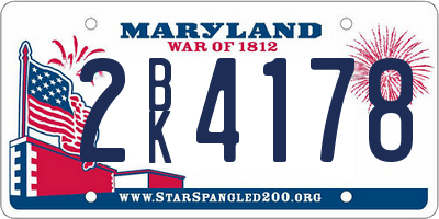 MD license plate 2BK4178