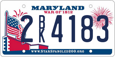 MD license plate 2BK4183