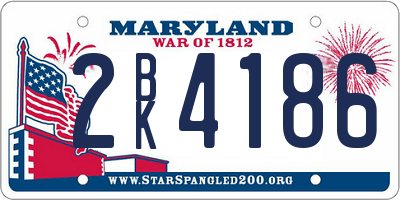 MD license plate 2BK4186