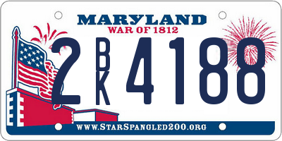 MD license plate 2BK4188
