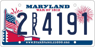 MD license plate 2BK4191
