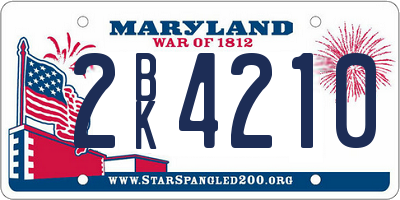 MD license plate 2BK4210