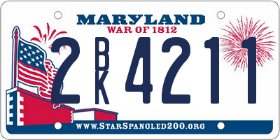 MD license plate 2BK4211