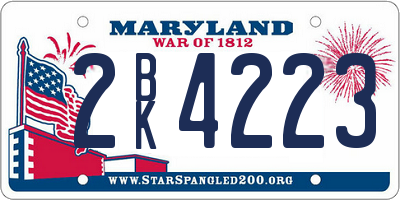 MD license plate 2BK4223