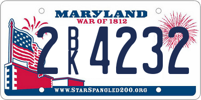 MD license plate 2BK4232