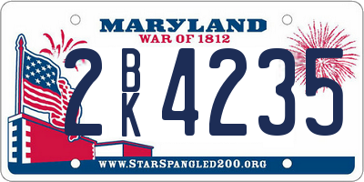 MD license plate 2BK4235