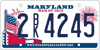 MD license plate 2BK4245