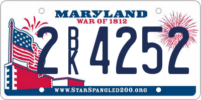 MD license plate 2BK4252