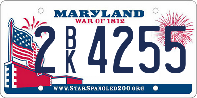 MD license plate 2BK4255