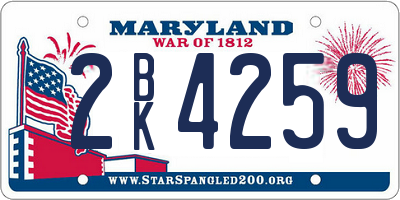 MD license plate 2BK4259