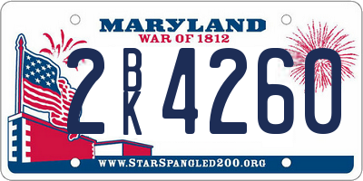 MD license plate 2BK4260