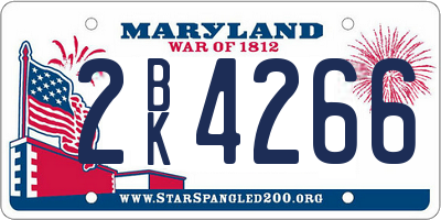 MD license plate 2BK4266