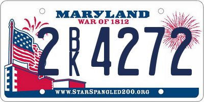 MD license plate 2BK4272