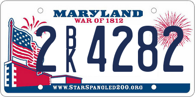 MD license plate 2BK4282