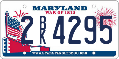 MD license plate 2BK4295