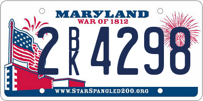 MD license plate 2BK4298