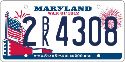 MD license plate 2BK4308