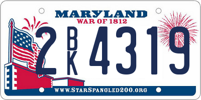 MD license plate 2BK4319