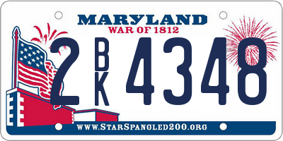 MD license plate 2BK4348