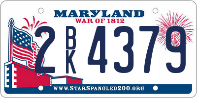 MD license plate 2BK4379