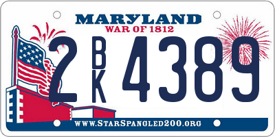 MD license plate 2BK4389
